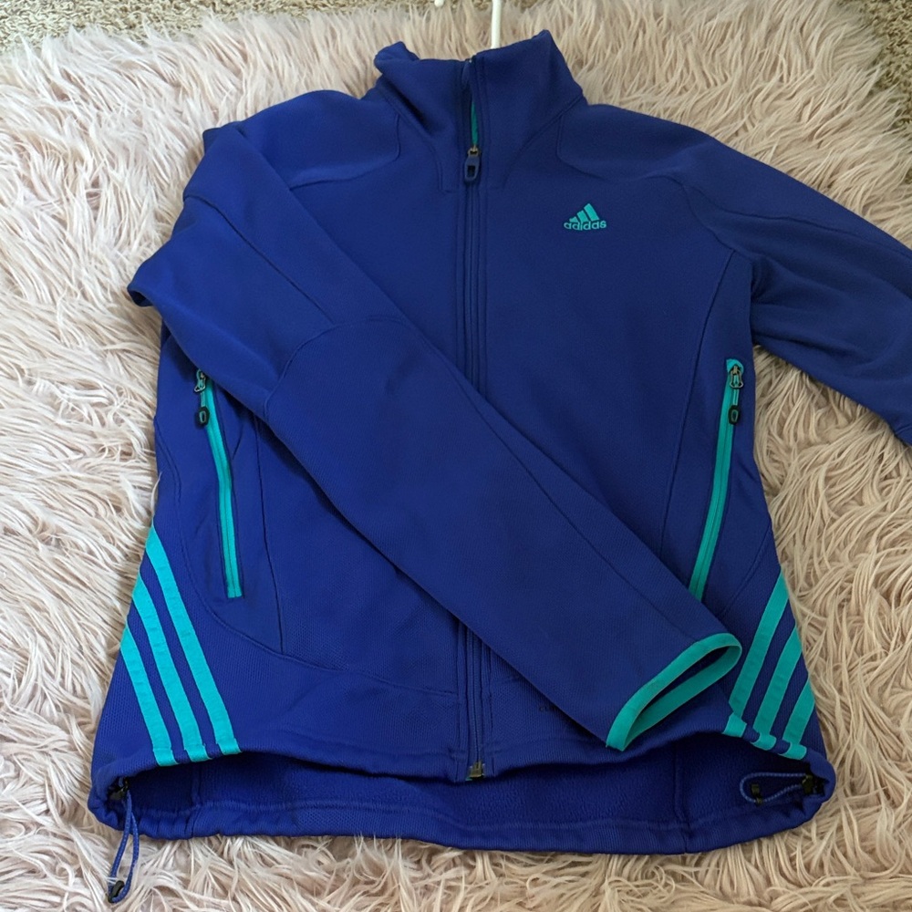 Adidas women’s Jacket in Blue with teal Accents